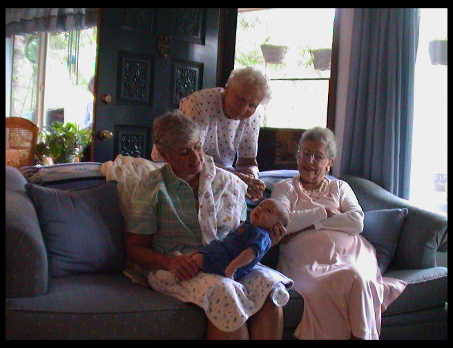 Barbara, Grandma Helen, Logan and Velda Theel