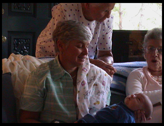 Barbara, Grandma Helen, Logan and Velda Theel
