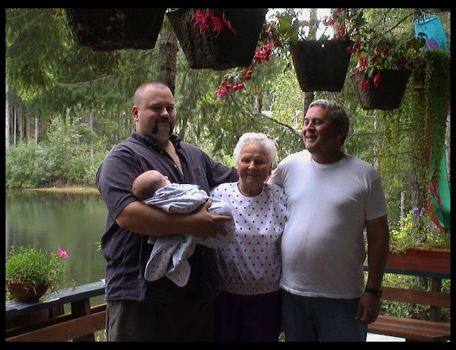 Logan, dad, Great Grandma Helen,and Grandpa Bob 19/08/2000
