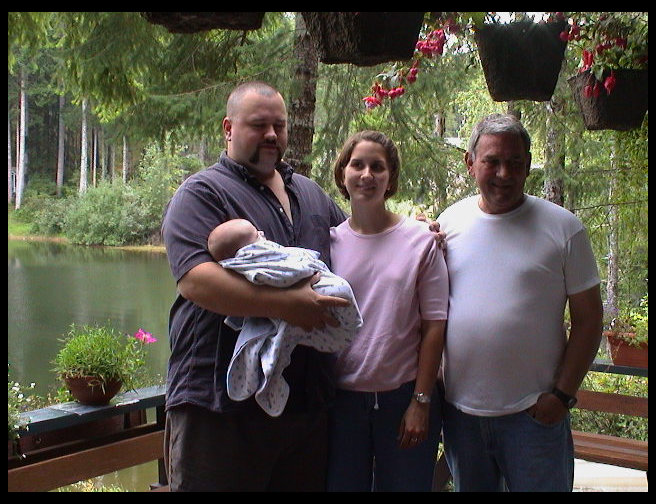 Logan, dad, Aunt Heather, and Grandpa Bob