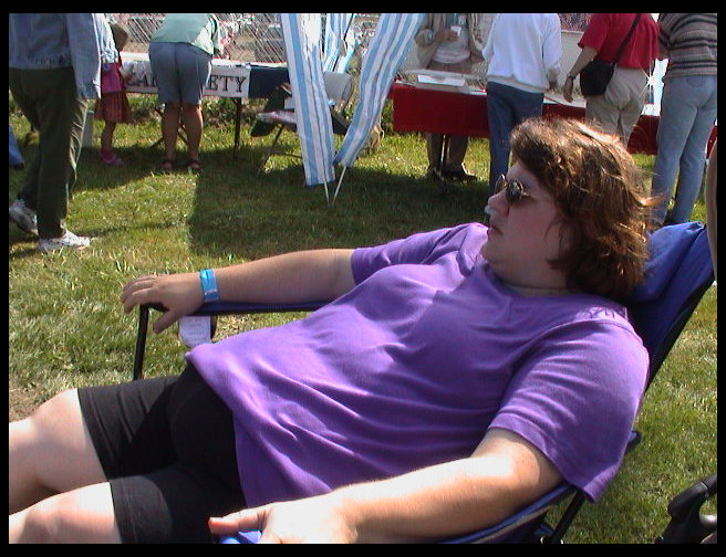 Sandra relaxing in the heat