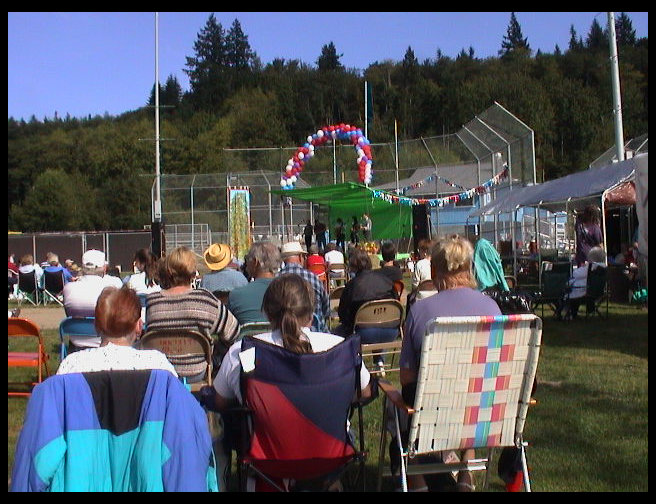 Many people enjoying the music