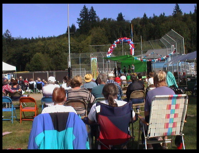 Many people enjoying the music