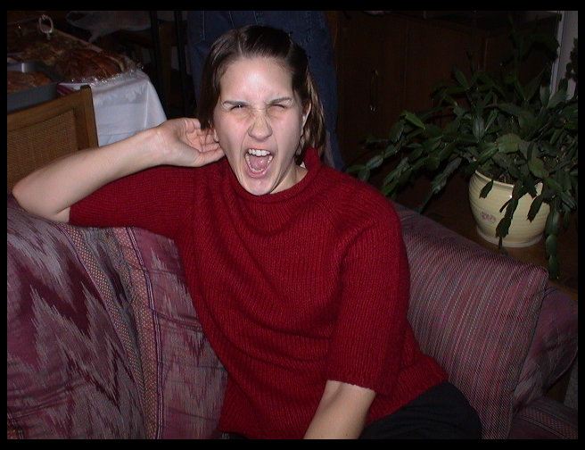 Auntie Heather showing us her teeth.