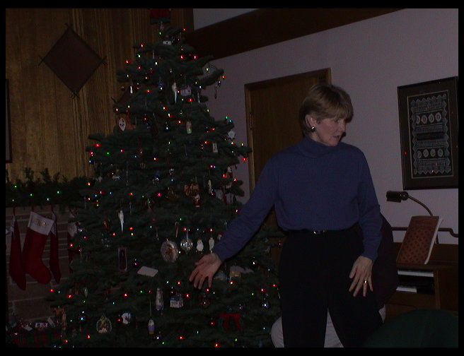 Kate telling everyone how the gift exchange works.