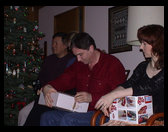 Dave opening his gift.