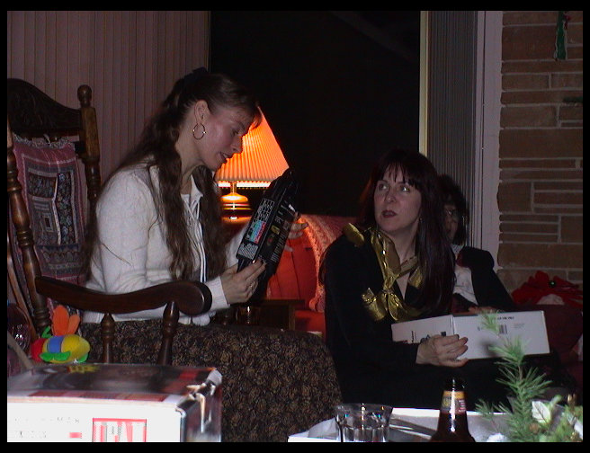 She actually seems excited about receiving the cord.