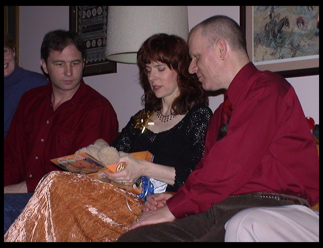 Jen unwrapped a teddy bear hot water bottle.