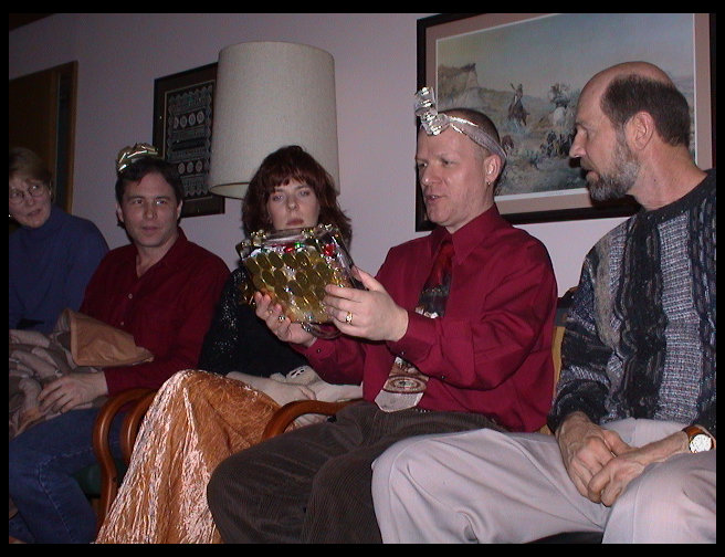 Look, he got a case full of gold coins...chocolate ones that is.