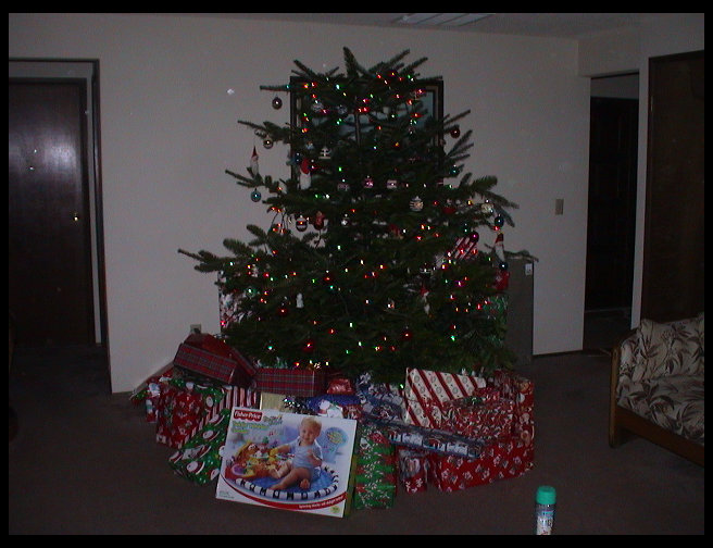 Grandpa and Grandma Trogdon's Christmas Tree, and Logan's 1st Santa gift.
