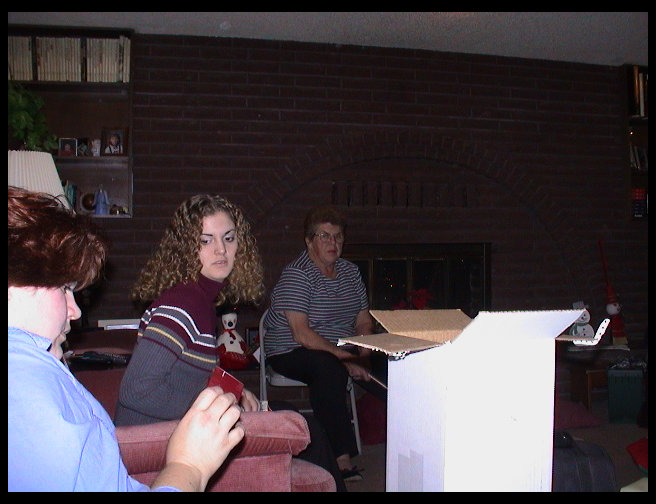 Showing Jennifer one of my Pooh ornaments.