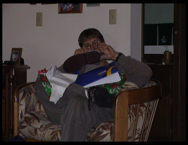 Well, I think that is Dave, but it is hard to tell with a shoe in front of his face.