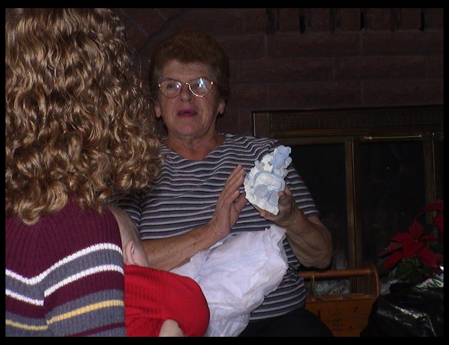 Look, Grandma got snowmen, she loves snowmen.