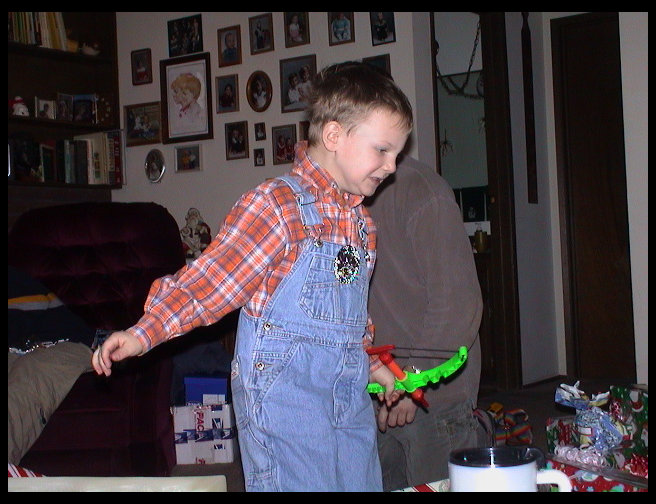 Kaleb is impatient, he wants gifts now.