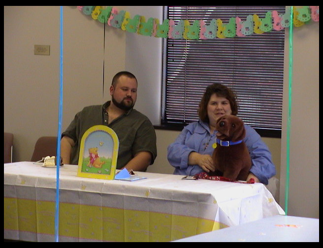 Sandra and Timm pose with Bess.