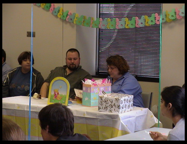 Timm and Sandra opening presents.