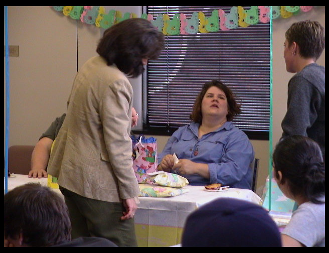 Kathy and Stephanie Hall checking out the haul.