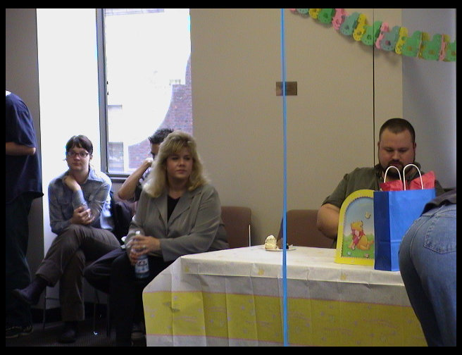 Emily Smith with glasses, Jessica Lyman, Timm and someone's butt.