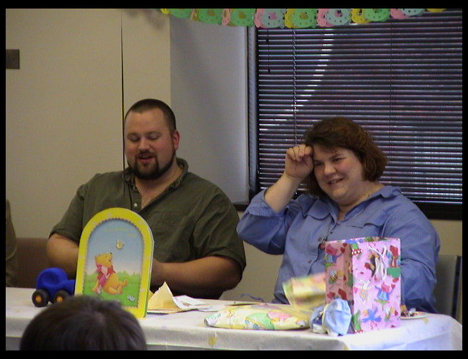 Sandra is sweating...terrible side effect of being pregnant.