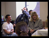 Mark. David and Jess all enjoying the party.