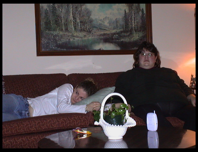 Jen and Sandra relaxing.