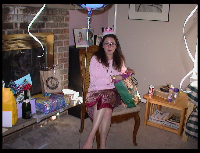 Juliet opening presents.