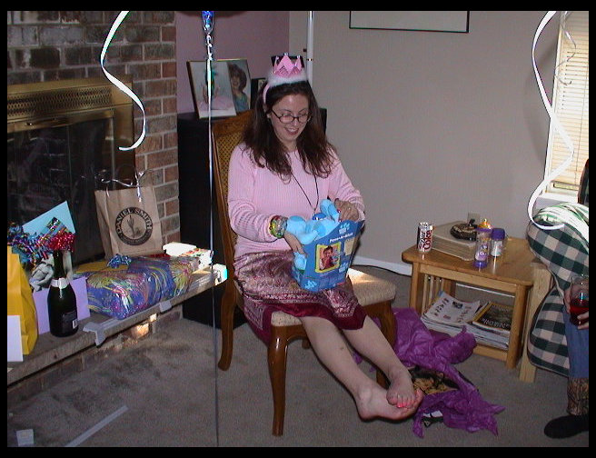 She must really like her present.