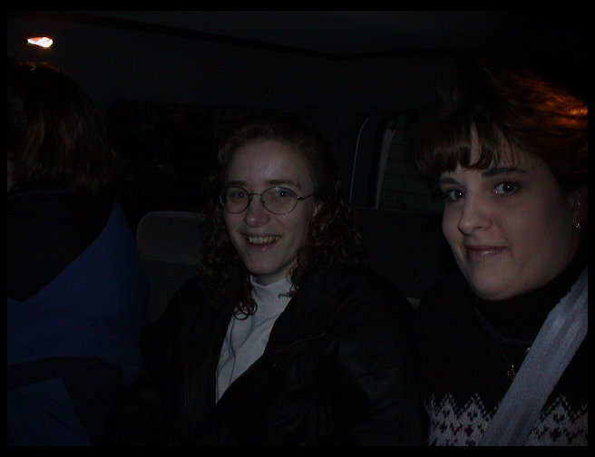 Beth and Monica buckling up for the ride.