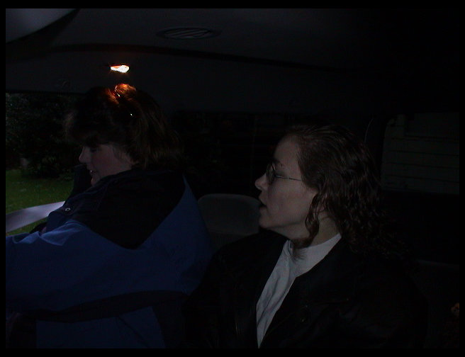 Sandra and Beth in the car.