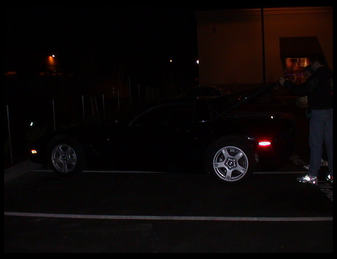 Mr. Graves Vette at night.