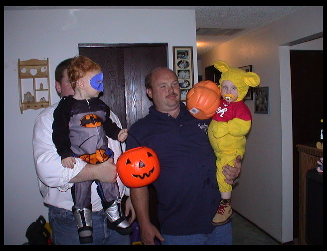 Mark (Walt's daddy) holding Walter and Gary holding Jared.