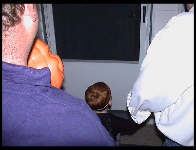 Walter trick-or-treating.