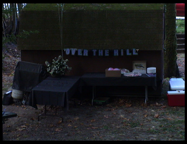 Setting up for Mr. Graves birthday gathering