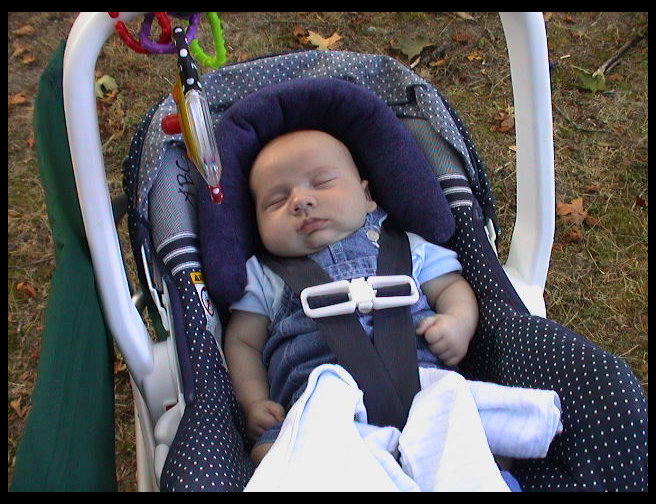 Logan napping it up while we work