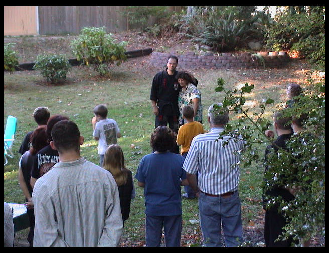 Mr. Graves comes out to his surprise (that's his mom next to him)