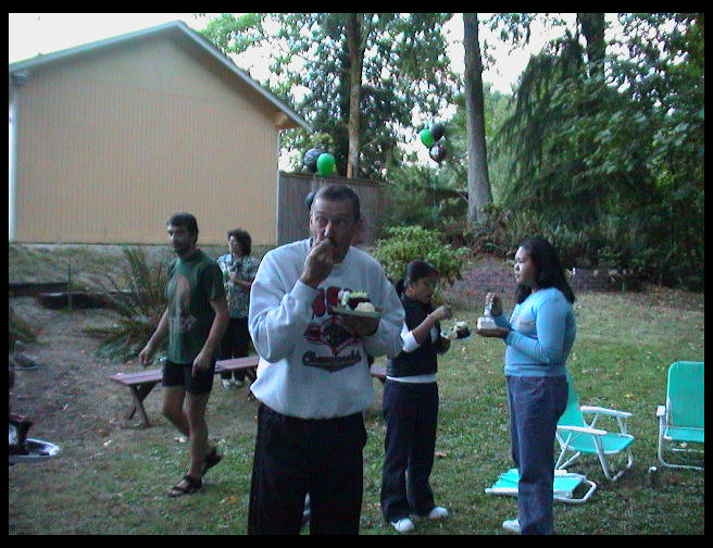 Mr. Kirner enjoying some cake