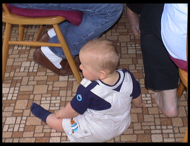 Logan on his first Easter at Grandma and Grandpa Trogdon's.