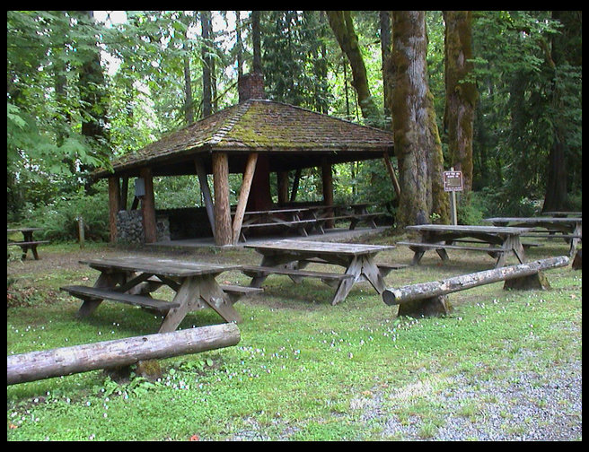 One of the picnic shelters.