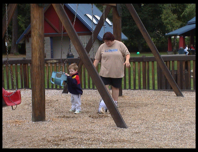 Sandra in the playground.