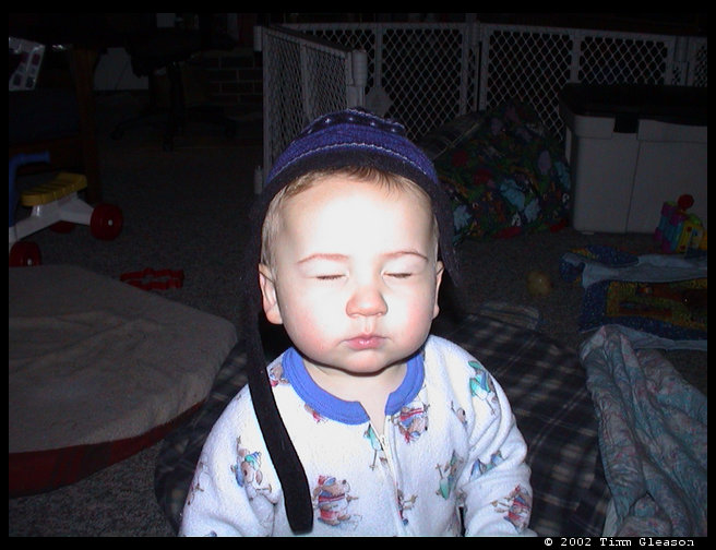 Logan really likes his hat.