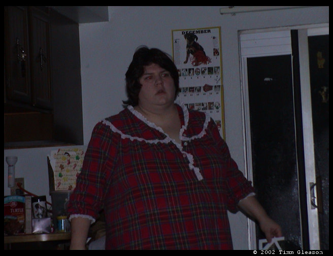 Lovely picture of Sandra in nightgown.