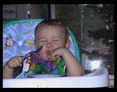 Now he is posing for a picture.