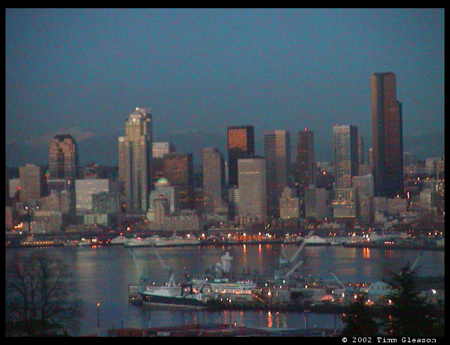 Another shot of Seattle's skyline on Christmas Eve.