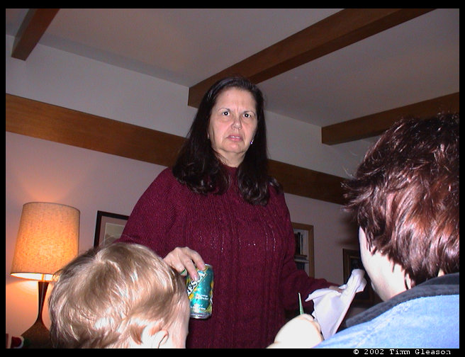 Grandma Zoe on Christmas Eve.