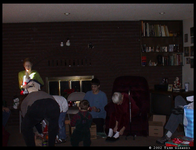 And the opening of stockings commences.