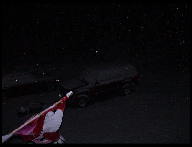 Trying to take a picture of the Explorer, but it is dark.