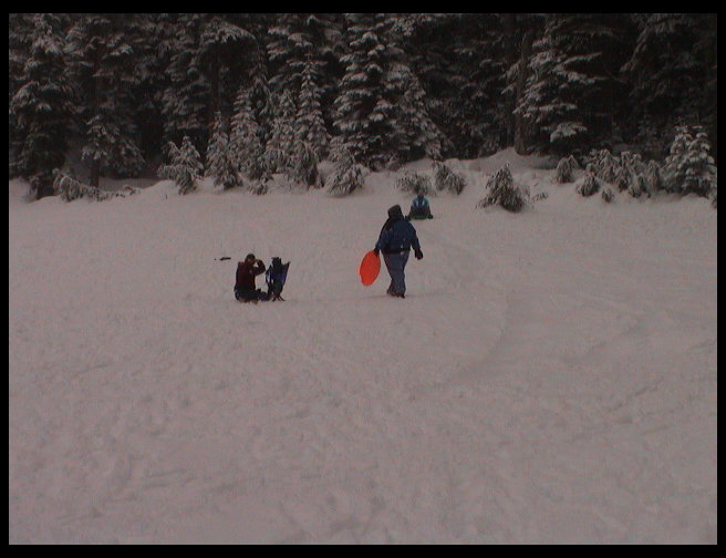 There is Sandra with a sled and Jen with Logan.