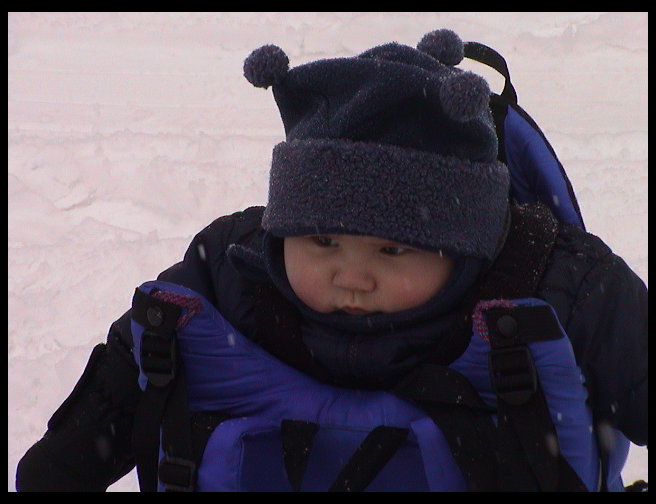 Logan is about ready to head back to the car.