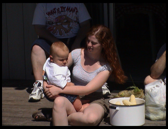 Denise Peterson holding Logan.