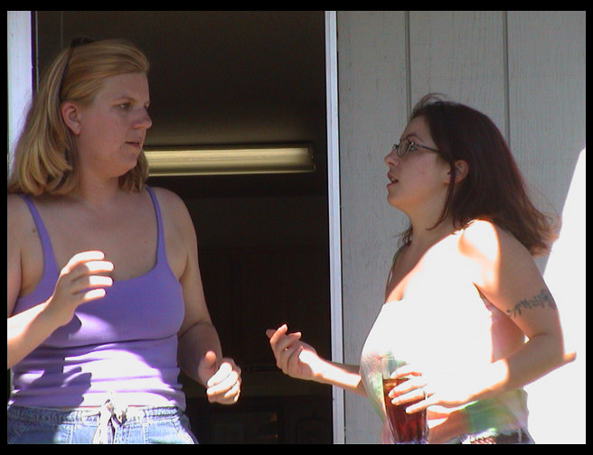 Deb and Juliet chatting.